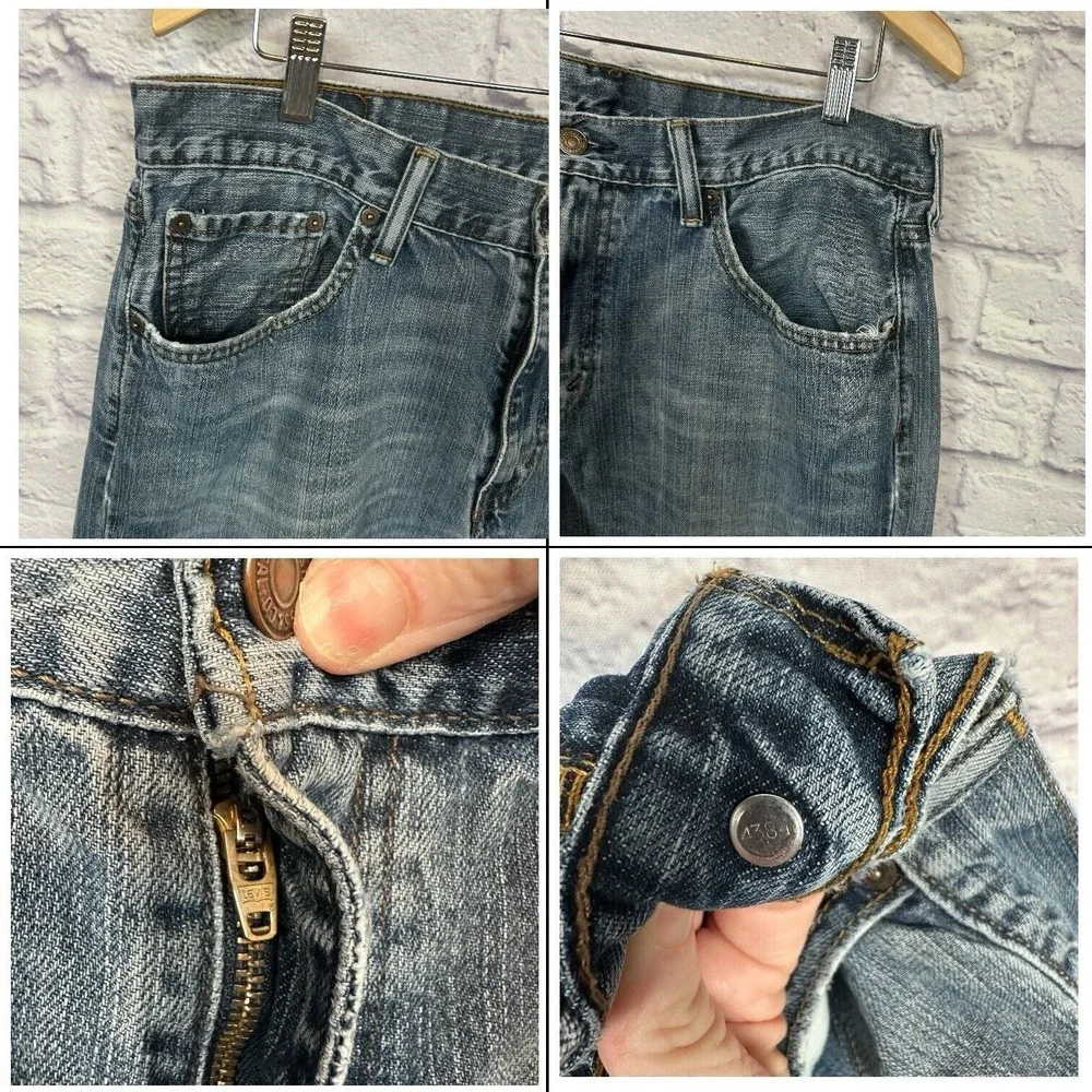 Levis 527 Jeans Mens 36x32 Blue Bootcut 2012 Cowboy Western‎ Fade Whiskers Y2K